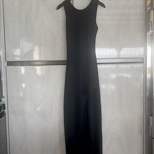 Black long dress with high slit